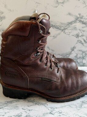 Chippewa Men 10W Logger Boots Composite Safety Toe Waterproof Work Brown Leather